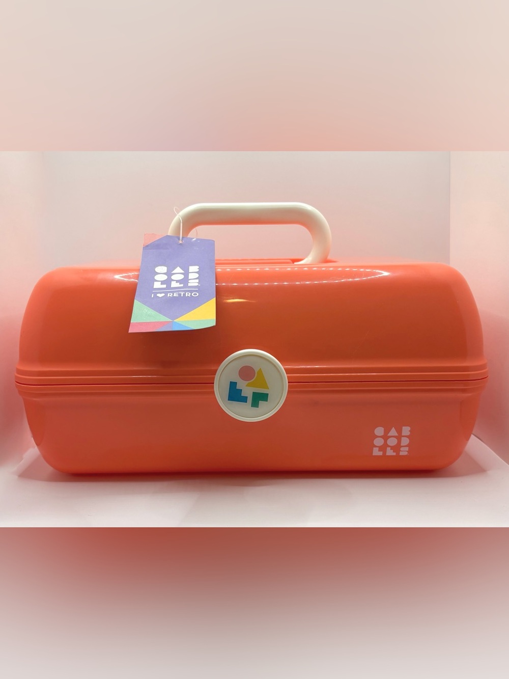 Caboodles On The Go Girl I Love Retro Makeup Travel Mirror Case Peach/Orange NWT